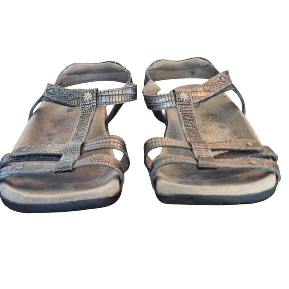Taos Trophy Leather Supportive Sandals 7 Bronze Metallic - Picture 13 of 16